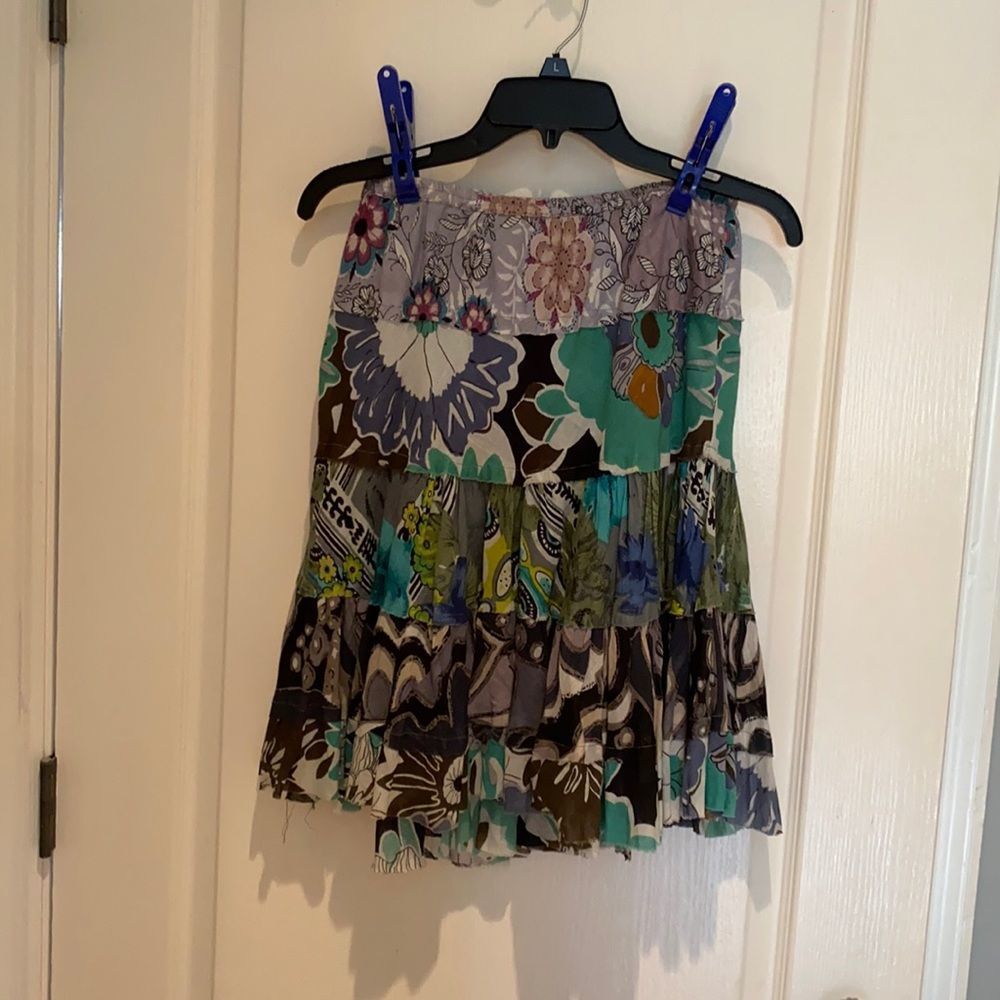 Planet Good Boho skirt S blue teal green